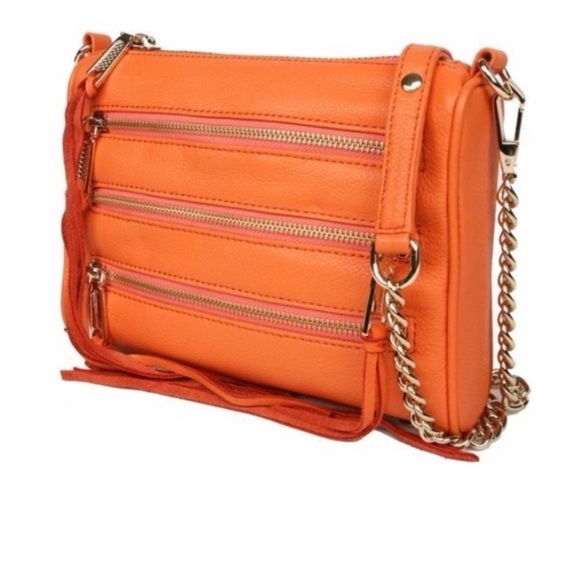 Rebecca Minkoff Handbags - Rebecca Minkoff Mini 5 Zip Cross-body Bag, Orange